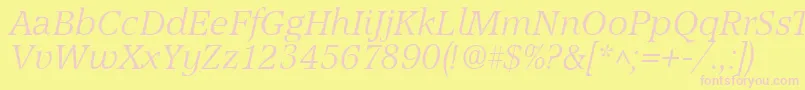 AccordLightSfItalic Font – Pink Fonts on Yellow Background