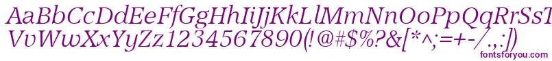 AccordLightSfItalic Font – Purple Fonts on White Background