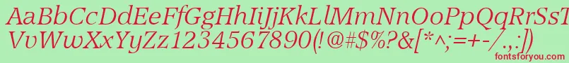 AccordLightSfItalic Font – Red Fonts on Green Background