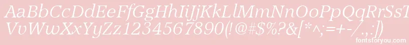AccordLightSfItalic Font – White Fonts on Pink Background