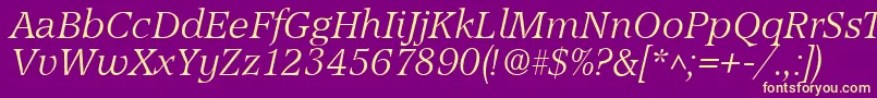 AccordLightSfItalic Font – Yellow Fonts on Purple Background