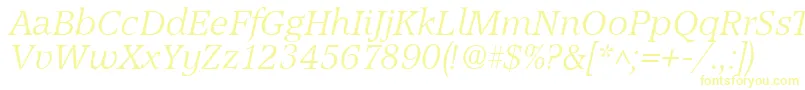AccordLightSfItalic Font – Yellow Fonts on White Background