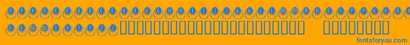 KrMoodRing Font – Blue Fonts on Orange Background
