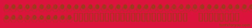 KrMoodRing-Schriftart – Braune Schriften auf rotem Hintergrund