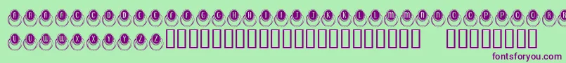 KrMoodRing-fontti – violetit fontit vihreällä taustalla