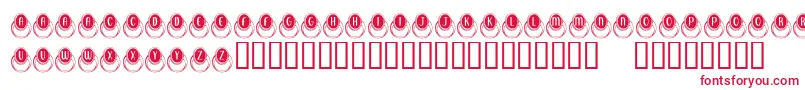 フォントKrMoodRing – 白い背景に赤い文字
