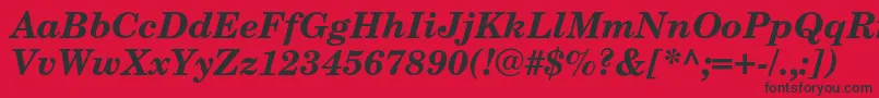 NewcenturyschoolbookcBolditalic Font – Black Fonts on Red Background