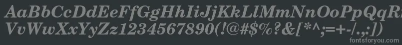 NewcenturyschoolbookcBolditalic Font – Gray Fonts on Black Background