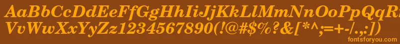 Weitere Informationen zur NewcenturyschoolbookcBolditalic-Schriftart NewcenturyschoolbookcBolditalic-Schriftart – Orangefarbene Schriften auf braunem Hintergrund