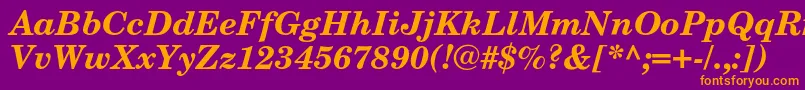 Шрифт NewcenturyschoolbookcBolditalic – оранжевые шрифты на фиолетовом фоне