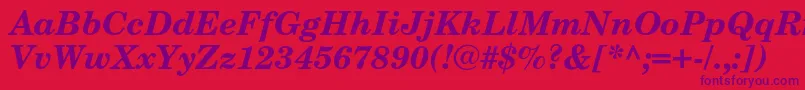 More about NewcenturyschoolbookcBolditalic Font NewcenturyschoolbookcBolditalic Font – Purple Fonts on Red Background