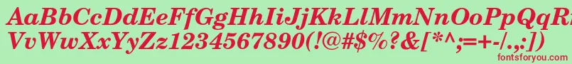 NewcenturyschoolbookcBolditalic Font – Red Fonts on Green Background