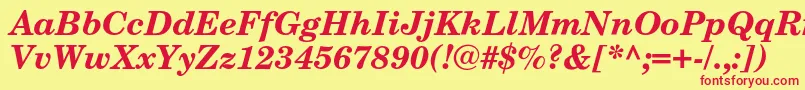 NewcenturyschoolbookcBolditalic Font – Red Fonts on Yellow Background