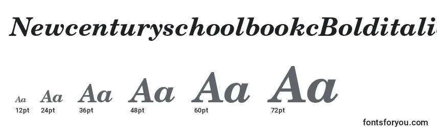 Größen der Schriftart NewcenturyschoolbookcBolditalic
