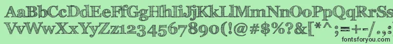 フォントFffTusj – 緑の背景に黒い文字