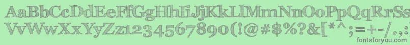 フォントFffTusj – 緑の背景に灰色の文字