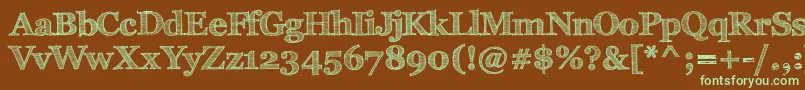 Шрифт FffTusj – зелёные шрифты на коричневом фоне