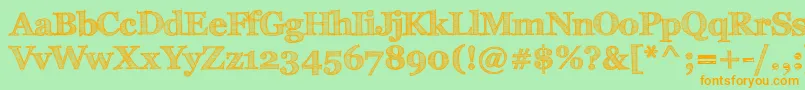 FffTusj Font – Orange Fonts on Green Background