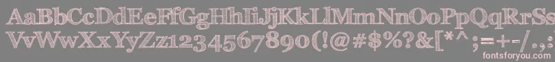 フォントFffTusj – 灰色の背景にピンクのフォント