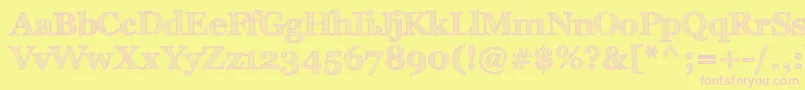FffTusj-Schriftart – Rosa Schriften auf gelbem Hintergrund