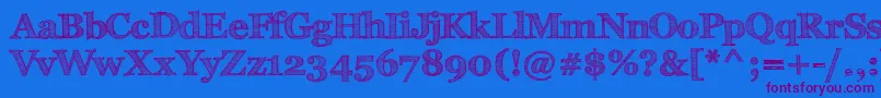 FffTusj Font – Purple Fonts on Blue Background