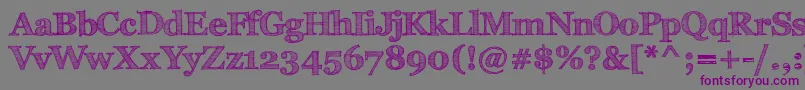 FffTusj-fontti – violetit fontit harmaalla taustalla