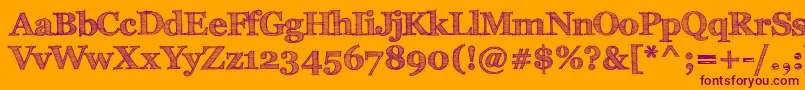 FffTusj Font – Purple Fonts on Orange Background