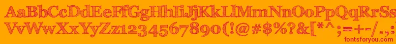 FffTusj Font – Red Fonts on Orange Background