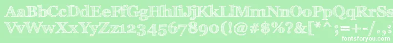 フォントFffTusj – 緑の背景に白い文字