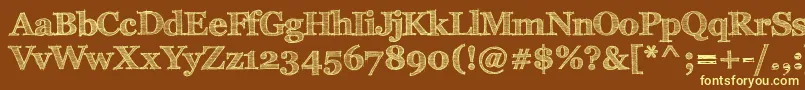 FffTusj-fontti – keltaiset fontit ruskealla taustalla