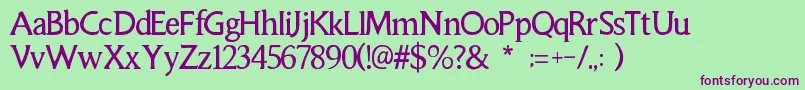 Шрифт Smorgasbord – фиолетовые шрифты на зелёном фоне