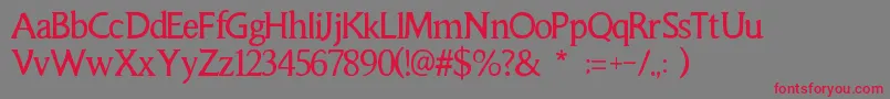 Smorgasbord Font – Red Fonts on Gray Background