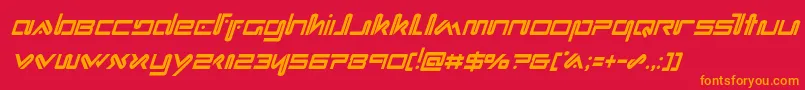 Xephyrcondital Font – Orange Fonts on Red Background