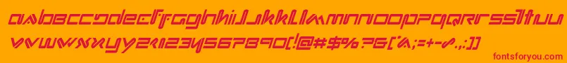 Xephyrcondital Font – Red Fonts on Orange Background