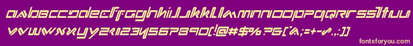 Xephyrcondital Font – Yellow Fonts on Purple Background