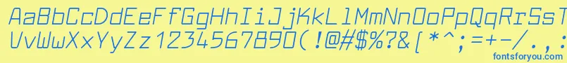 LarabiefontrgItalic Font – Blue Fonts on Yellow Background