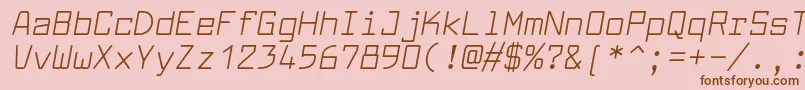 LarabiefontrgItalic Font – Brown Fonts on Pink Background