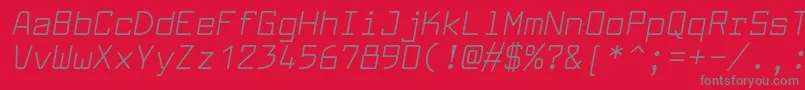 LarabiefontrgItalic Font – Gray Fonts on Red Background