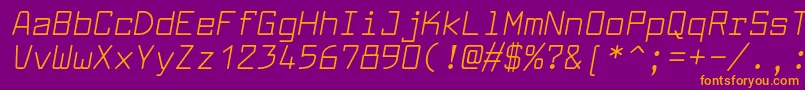 LarabiefontrgItalic Font – Orange Fonts on Purple Background
