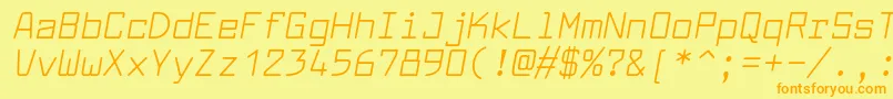 LarabiefontrgItalic Font – Orange Fonts on Yellow Background