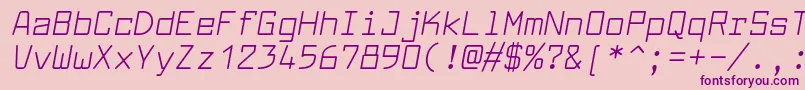 LarabiefontrgItalic Font – Purple Fonts on Pink Background