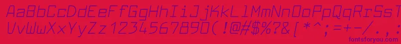 LarabiefontrgItalic Font – Purple Fonts on Red Background