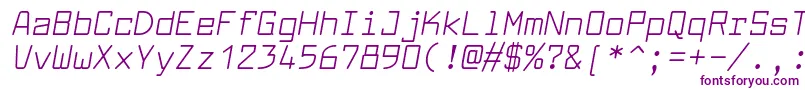 フォントLarabiefontrgItalic – 紫色のフォント