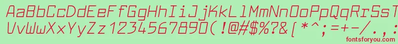 LarabiefontrgItalic Font – Red Fonts on Green Background