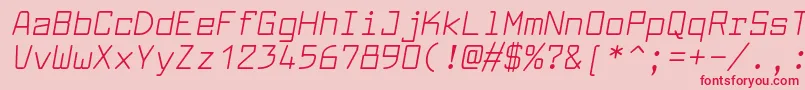 フォントLarabiefontrgItalic – ピンクの背景に赤い文字