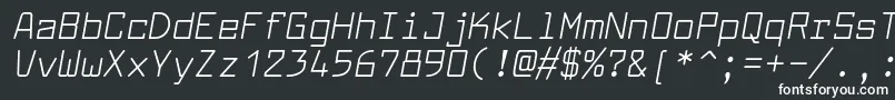 LarabiefontrgItalic Font – White Fonts on Black Background