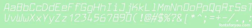 フォントLarabiefontrgItalic – 緑の背景に白い文字