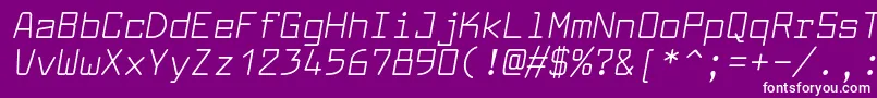 Шрифт LarabiefontrgItalic – белые шрифты на фиолетовом фоне