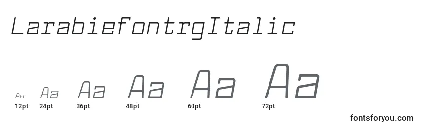 Размеры шрифта LarabiefontrgItalic