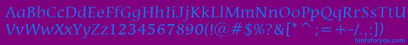 MiraraeBt Font – Blue Fonts on Purple Background